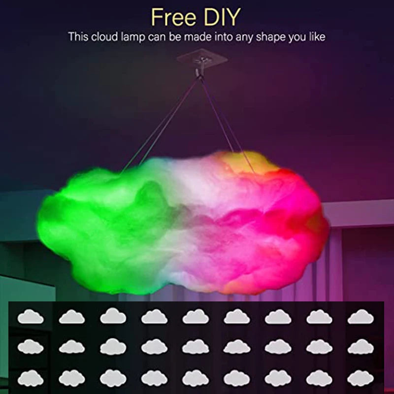 3D Cloud Lightning Light Led Lamp Multicolor Bedroom Clouds Lights Thunder Clouds Room DIY Music Sync Smart APP Control USB