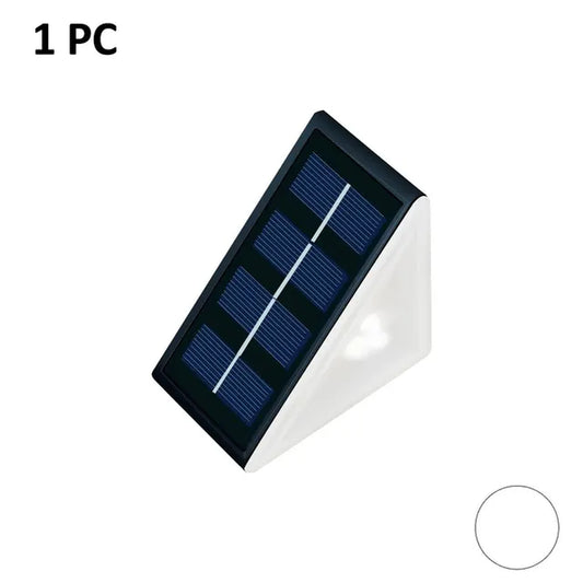 Outdoor Solar Step Lights Warm White RGB Triangle IP67 Waterproof Auto on Decoration Deck Lights for Patio Yard Driveway Porch